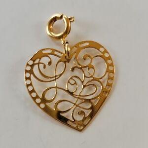 Hallmark 2000 LOVE Goldtone Heart Charm/Pendant
